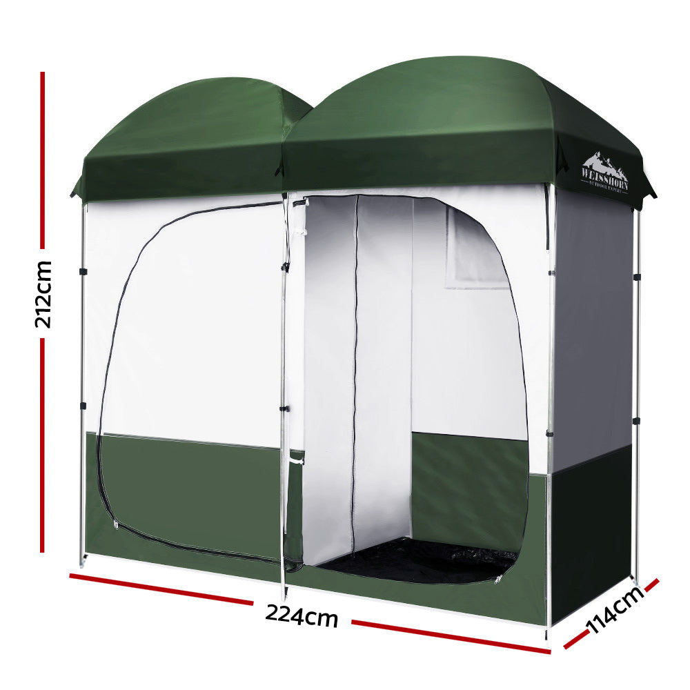 Weisshorn Double Camping Shower Toilet Tent Outdoor Portable Change Room-1