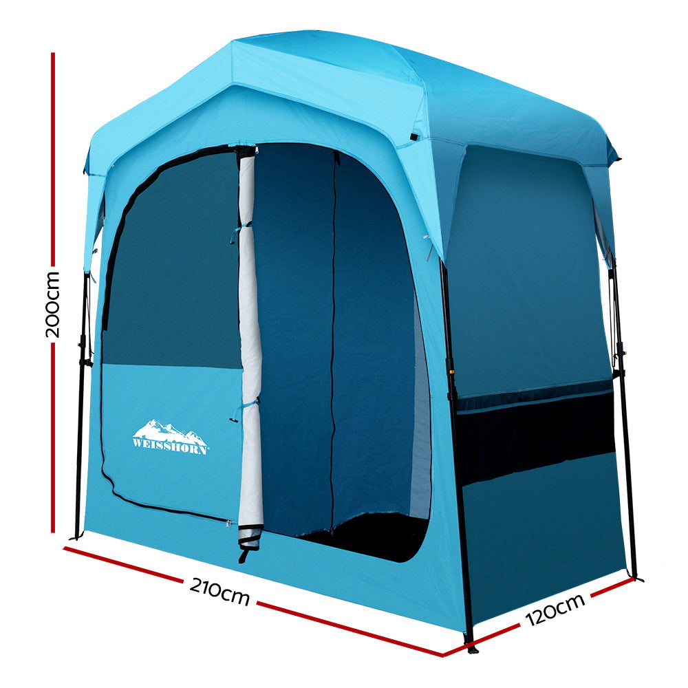 Weisshorn Double Camping Shower Toilet Tent Outdoor Fast Set Up Change Room-1