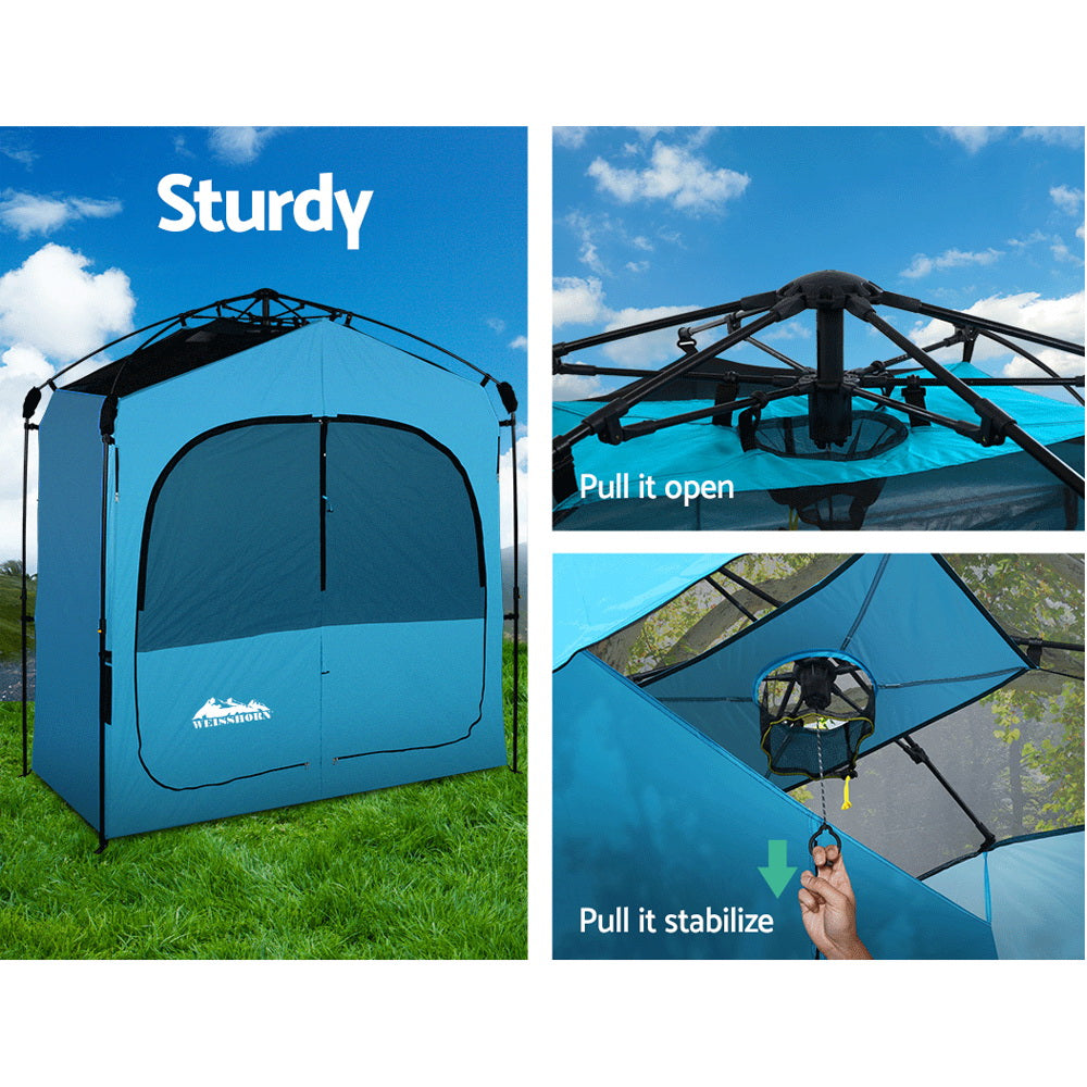 Weisshorn Double Camping Shower Toilet Tent Outdoor Fast Set Up Change Room-5