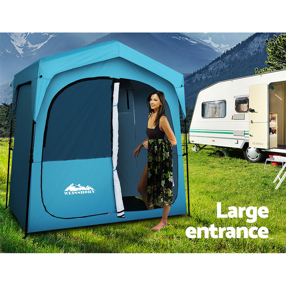 Weisshorn Double Camping Shower Toilet Tent Outdoor Fast Set Up Change Room-6