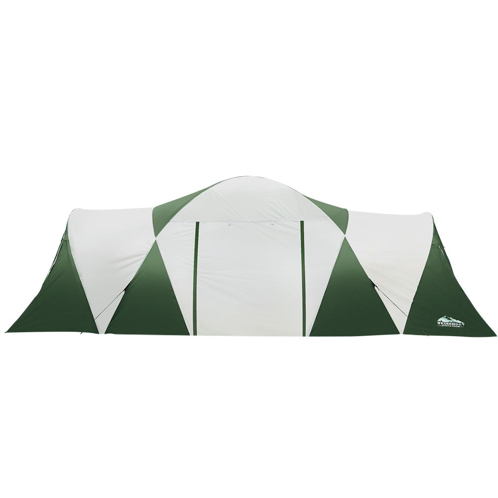 Weisshorn Family Camping Tent 12 Person Hiking Beach Tents (3 Rooms) Green-2