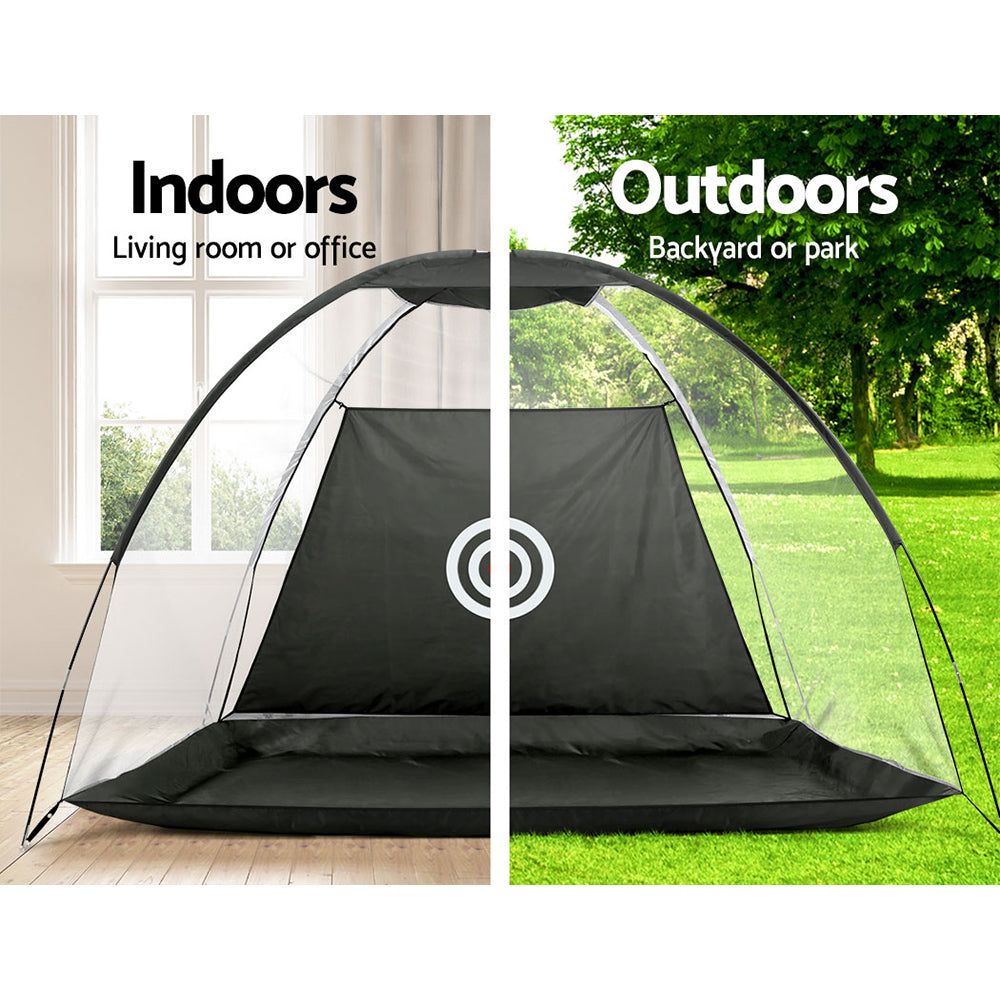 Everfit 3M Golf Practice Net Portable Training Aid Driving Target Tent Black-5
