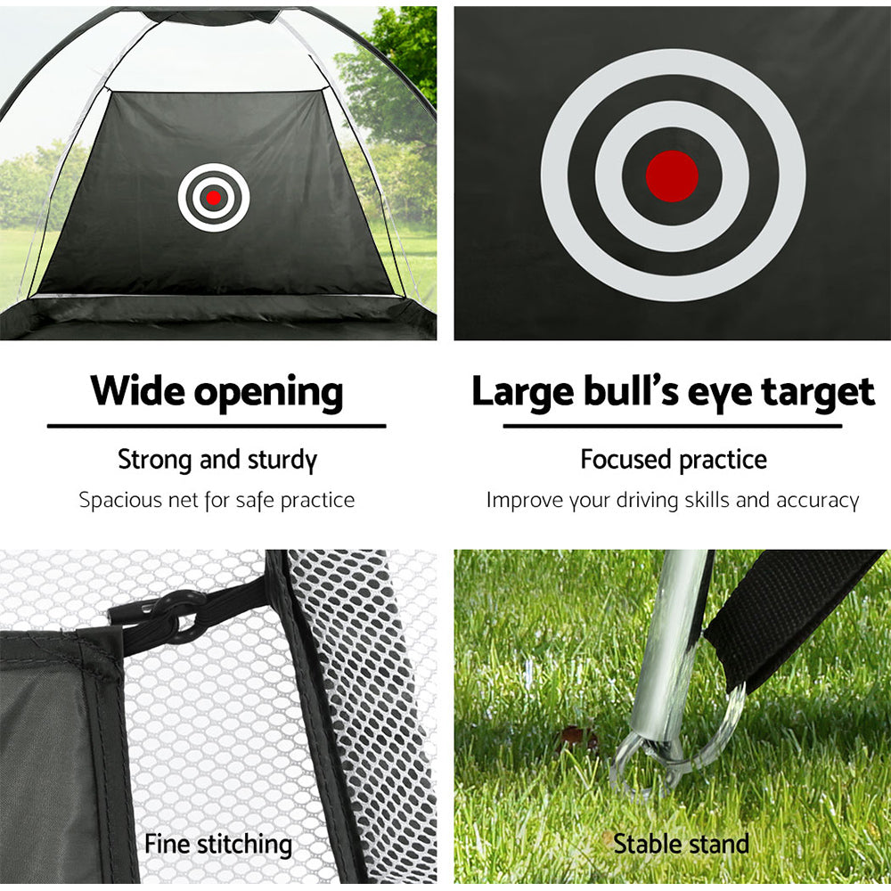 Everfit 3M Golf Practice Net Portable Training Aid Driving Target Tent Black-6