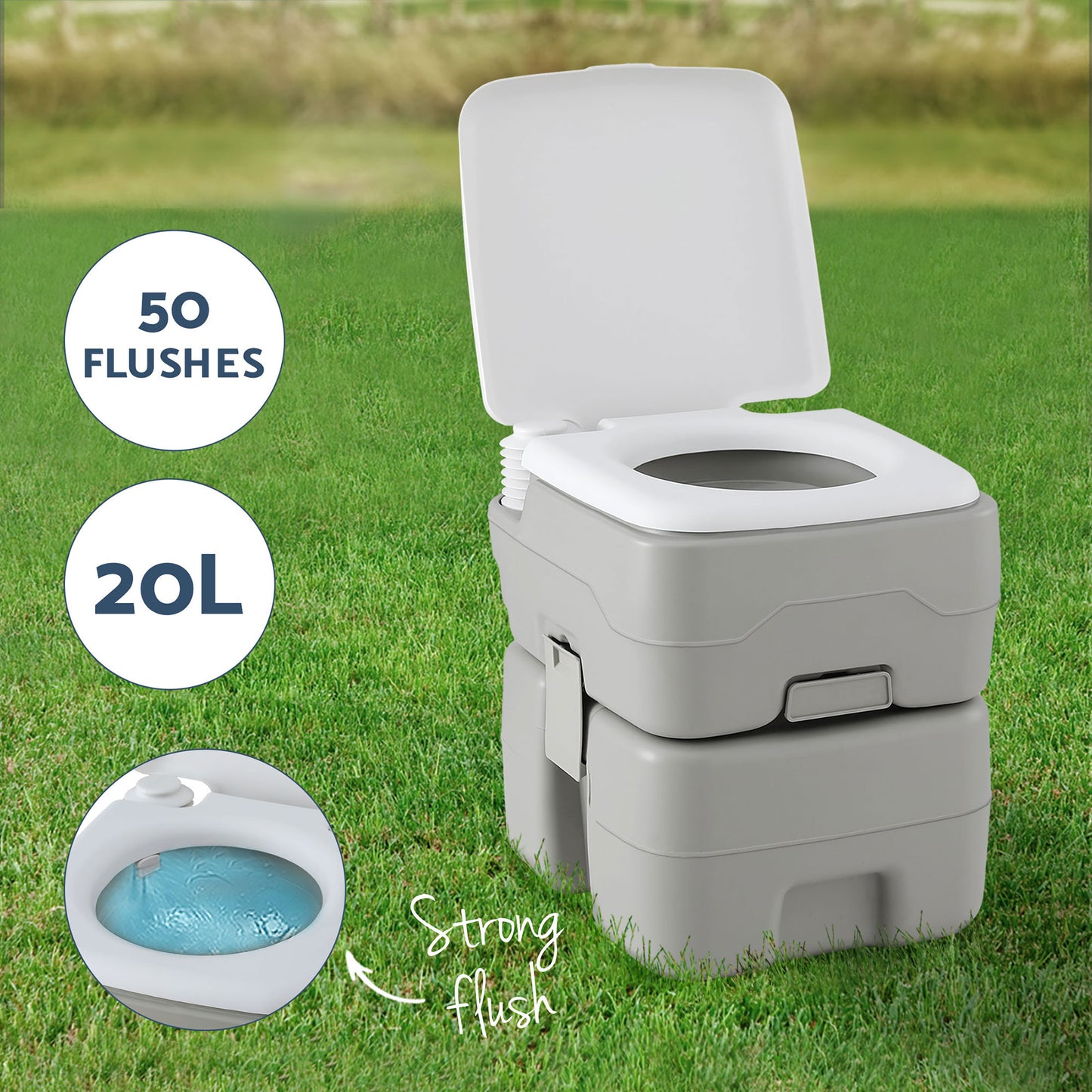 Weisshorn 20L Portable Camping Toilet Shower Tent Changing Room Outdoor Loo Set