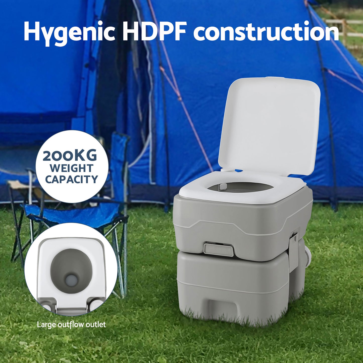 Weisshorn 20L Portable Camping Toilet Shower Tent Changing Room Outdoor Loo Set