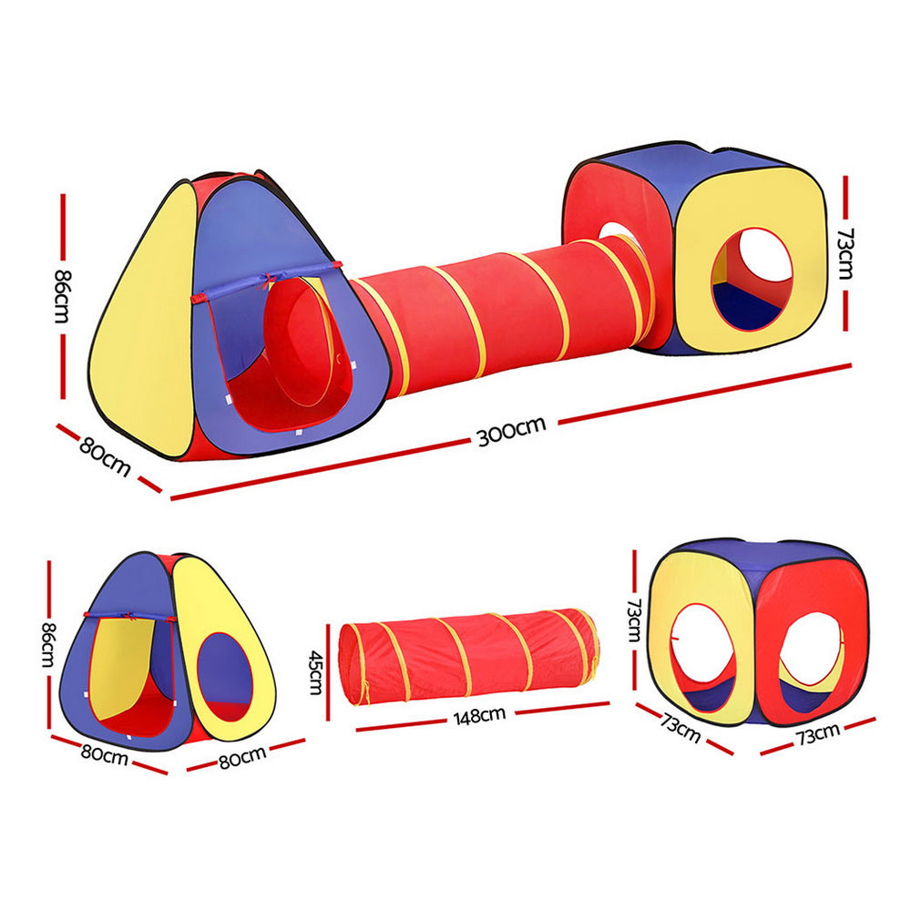 Keezi Kids Playhouse Play Tent Pop Up Teepee Castle Crawl Tunnel Outdoor Indoor Toys Children Gift-2