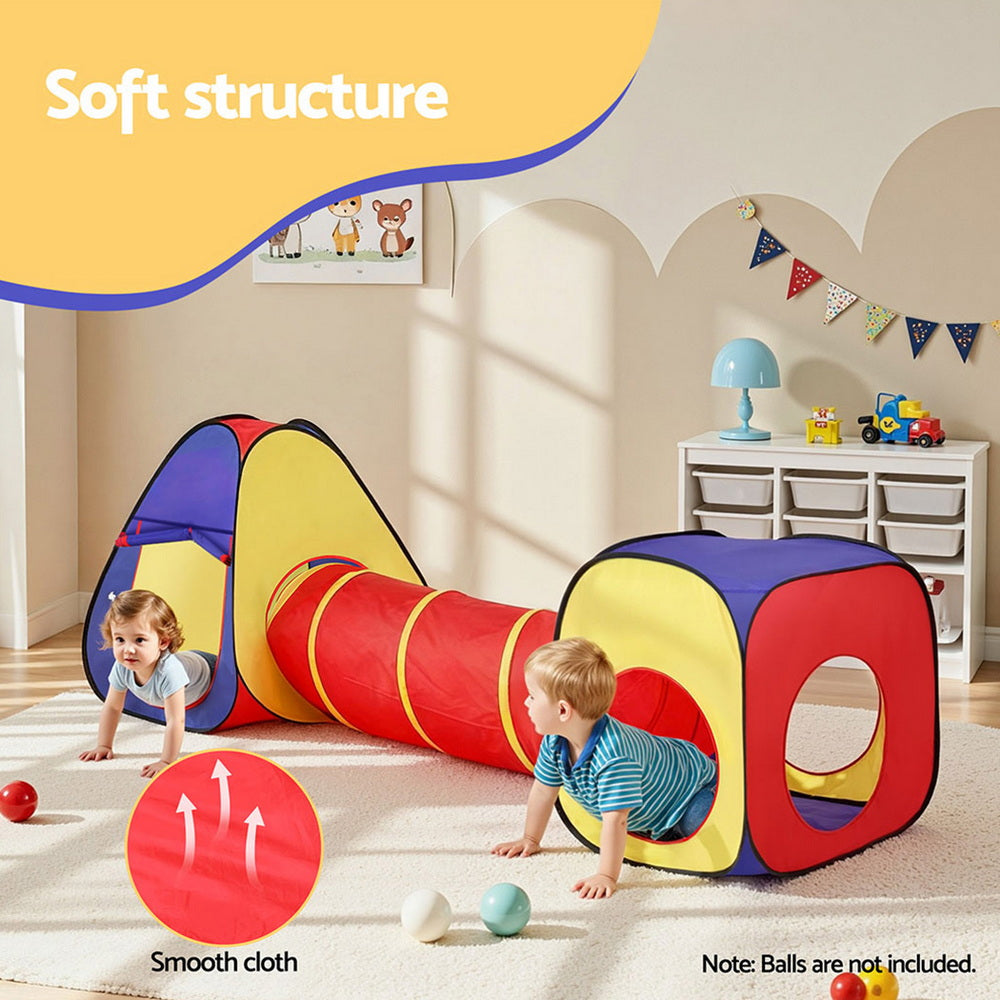 Keezi Kids Playhouse Play Tent Pop Up Teepee Castle Crawl Tunnel Outdoor Indoor Toys Children Gift-4