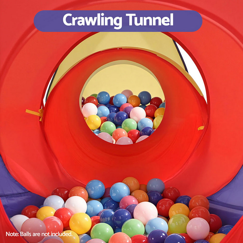 Keezi Kids Playhouse Play Tent Pop Up Teepee Castle Crawl Tunnel Outdoor Indoor Toys Children Gift-5