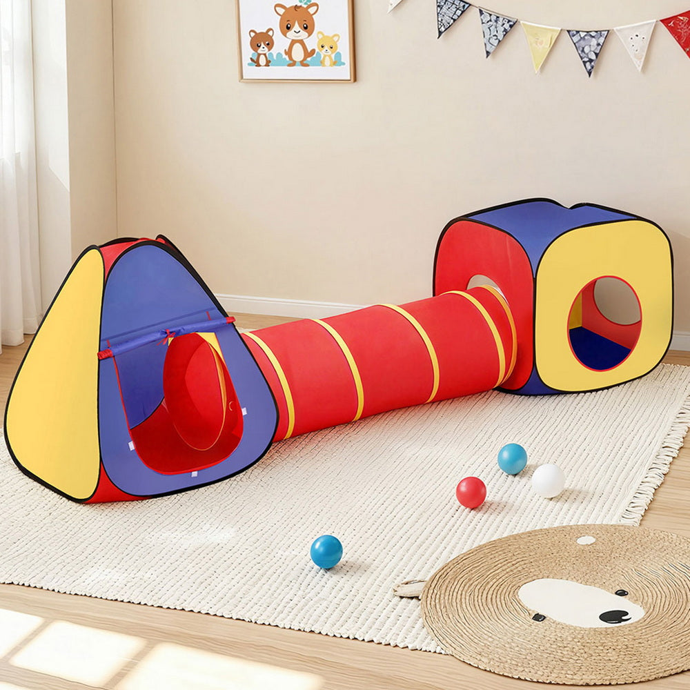 Keezi Kids Playhouse Play Tent Pop Up Teepee Castle Crawl Tunnel Outdoor Indoor Toys Children Gift-0