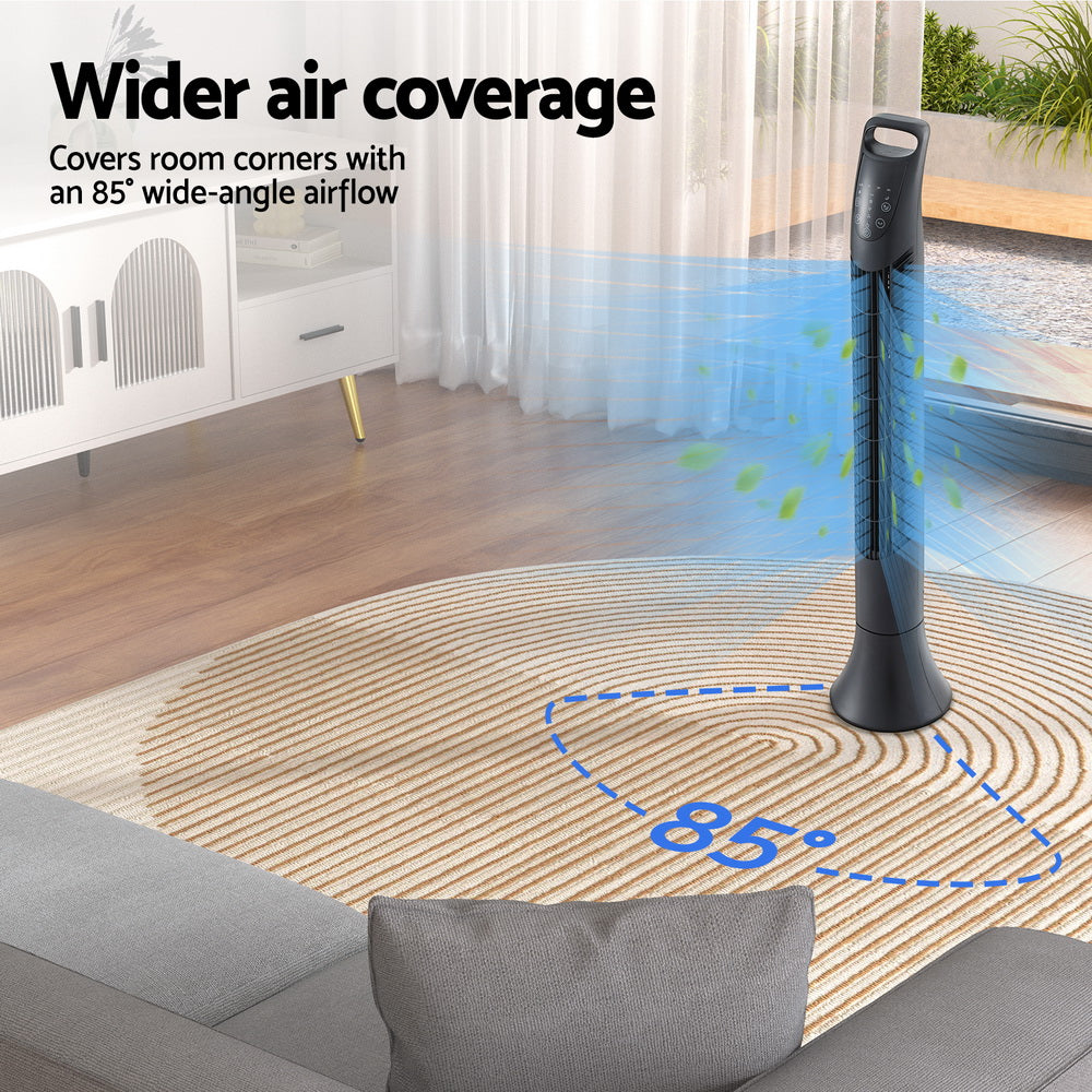Devanti Tower Fan Oscillating 3 Speeds with Remote 91cm-4