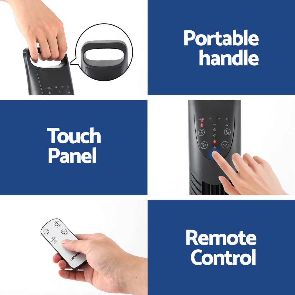 Devanti Tower Fan Oscillating 3 Speeds with Remote 91cm-5