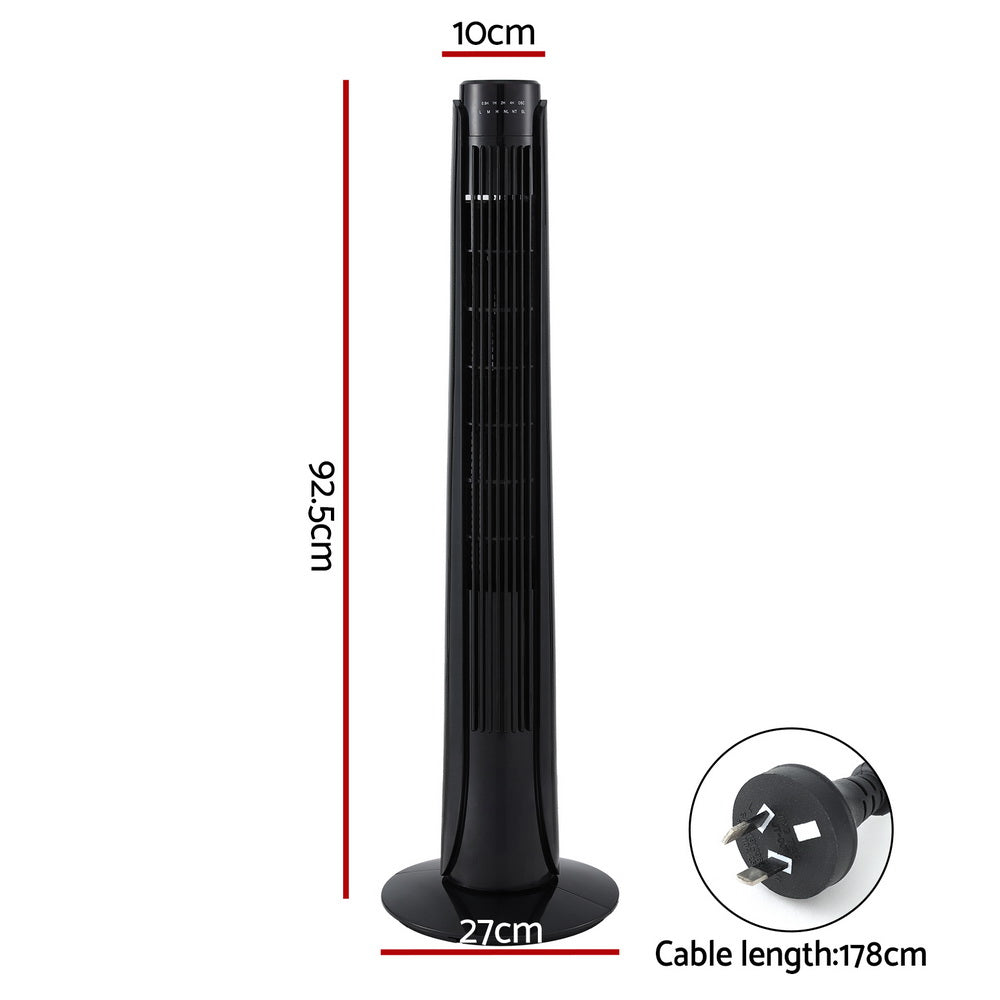 Devanti Tower Fan Oscillating 3 Speeds with Remote 93cm-1