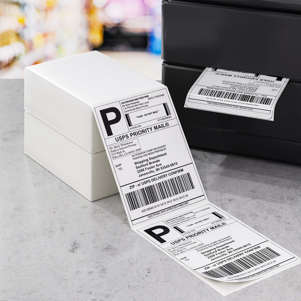 1000 Sheets Direct Thermal Labels Adhesive Printer Paper Barcode Shipping Sticker-4