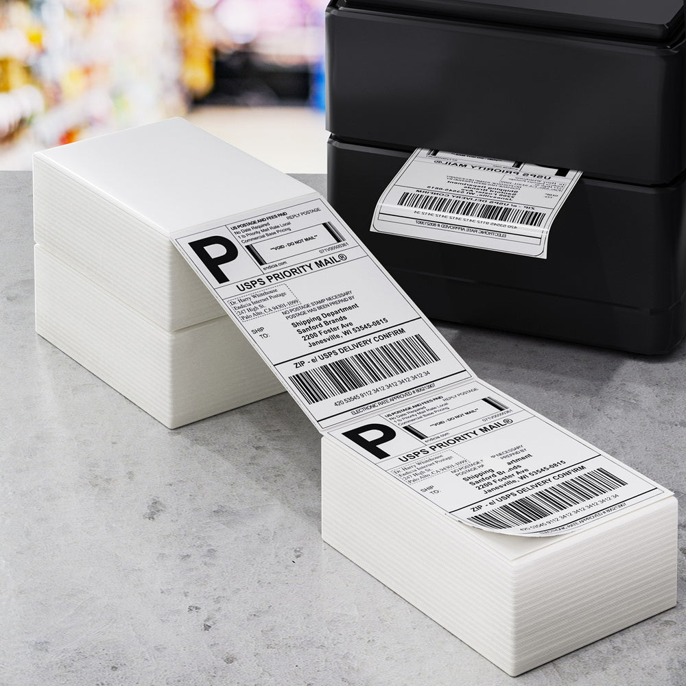 1500 Sheets Direct Thermal Label Adhesive Printer Paper Barcode Shipping Sticker-4