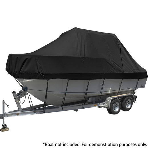 Seamanship Boat Cover 19-21ft Trailerable Jumbo Marine Grade Heavy Duty Black-0