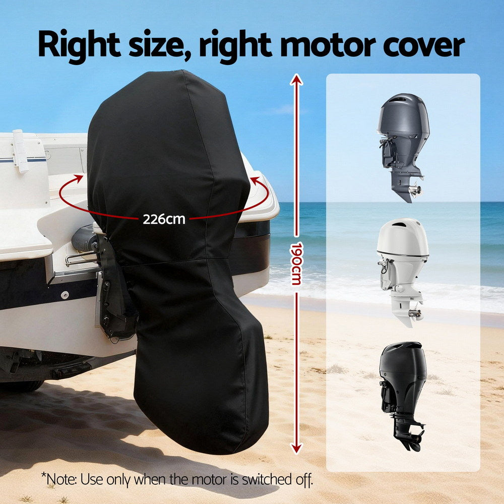 Seamanship Full Outboard Boat Motor Engine Cover Dust Rain Protection 100hp -150hp 600D Black-3