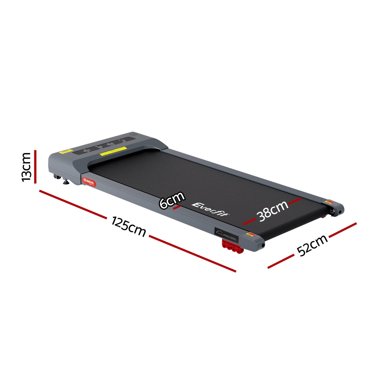 Everfit Treadmill Electric Walking Pad Incline Under Desk Home Gym 380mm Grey-1