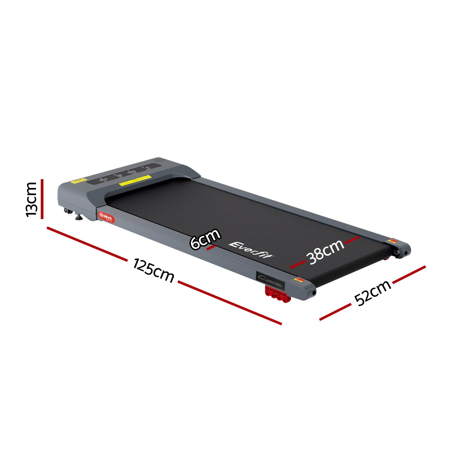 Everfit Treadmill Electric Walking Pad Incline Under Desk Home Gym 380mm Grey-1