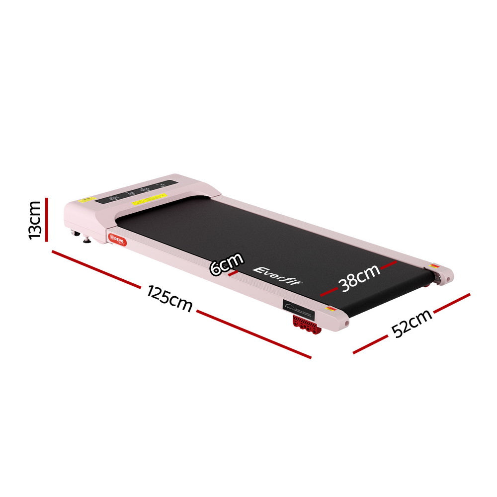 Everfit Treadmill Electric Walking Pad Incline Under Desk Home Gym 380mm Pink-1