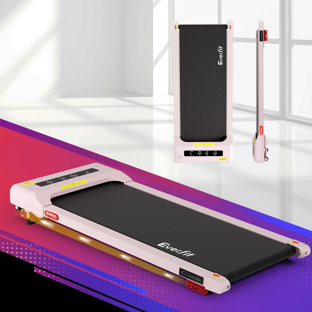 Everfit Treadmill Electric Walking Pad Incline Under Desk Home Gym 380mm Pink-6