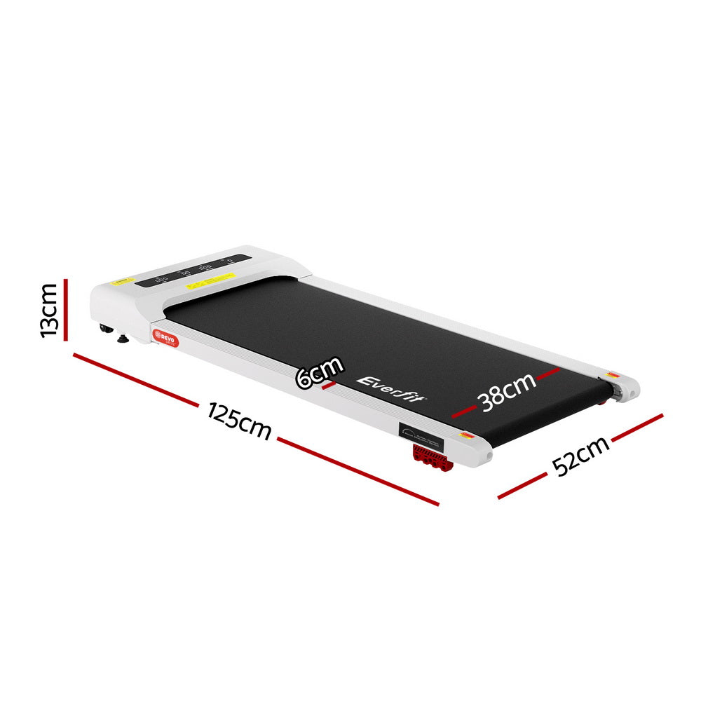 Everfit Treadmill Electric Walking Pad Incline Under Desk Home Gym 380mm White-1