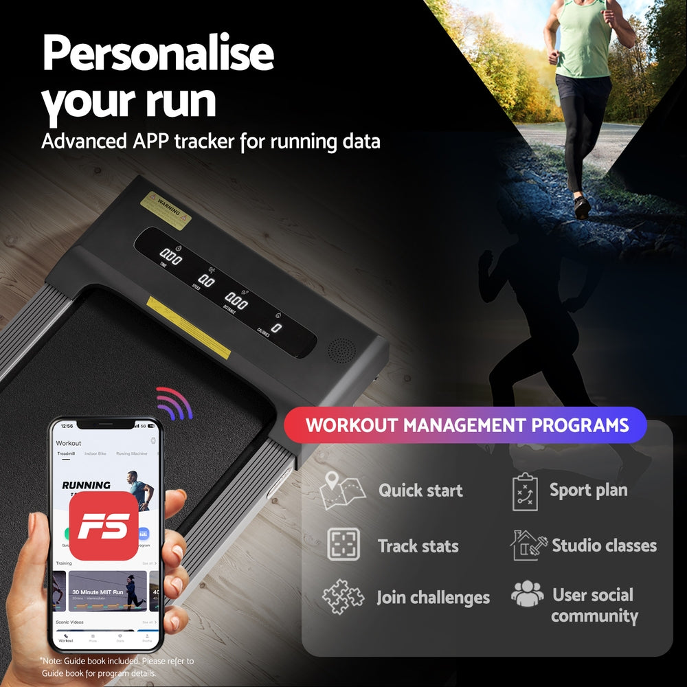 Everfit Treadmill Electric Walking Pad Under Desk Home Gym Fitness 380mm Grey-4