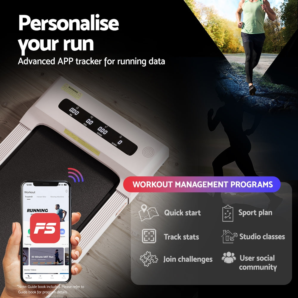 Everfit Treadmill Electric Walking Pad Under Desk Home Gym Fitness 380mm Pink-4