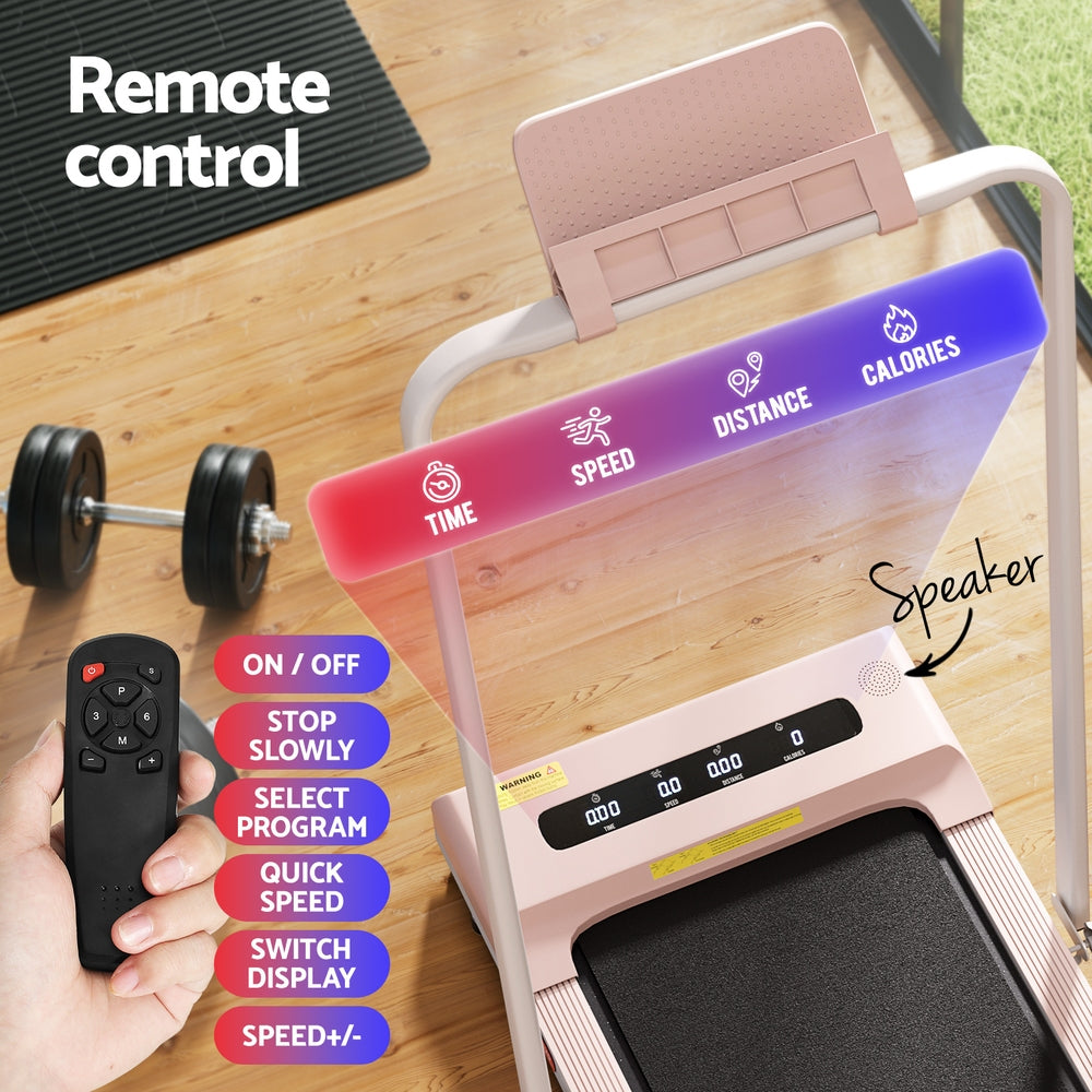 Everfit Treadmill Electric Walking Pad Under Desk Home Gym Fitness 380mm Pink-5