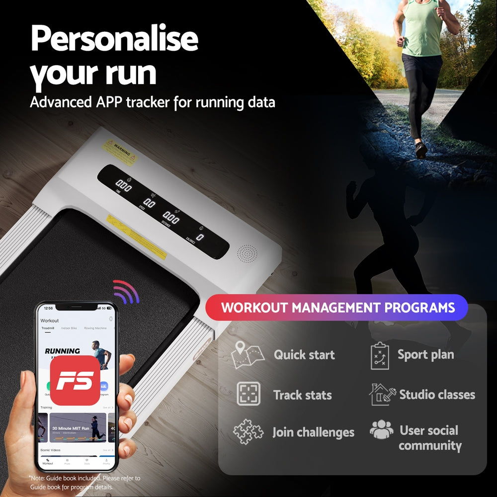 Everfit Treadmill Electric Walking Pad Under Desk Home Gym Fitness 380mm White-4