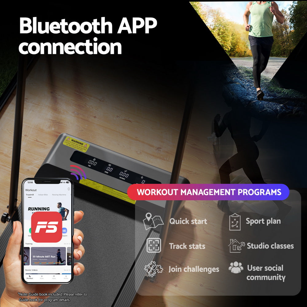 Everfit Treadmill Electric Walking Pad Incline Under Desk 380mm Black-5