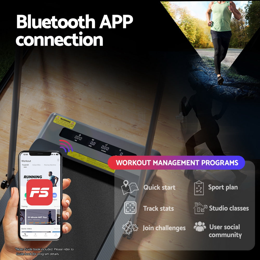 Everfit Treadmill Electric Walking Pad Incline Under Desk 380mm Grey-5