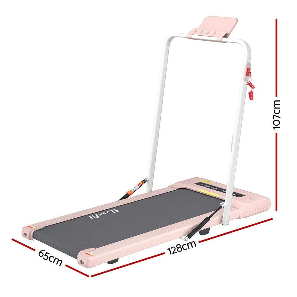 Everfit Treadmill Electric Walking Pad Under Desk Home Gym Fitness 400mm Pink-1