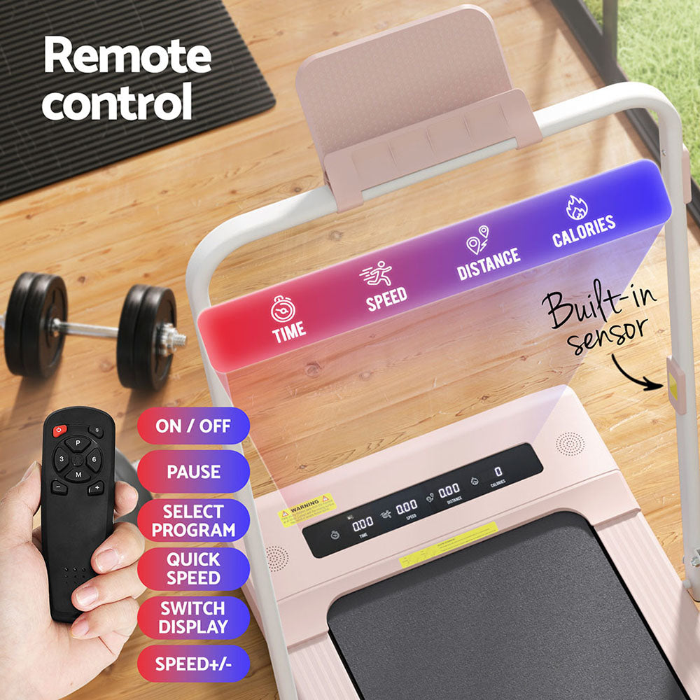 Everfit Treadmill Electric Walking Pad Under Desk Home Gym Fitness 400mm Pink-5