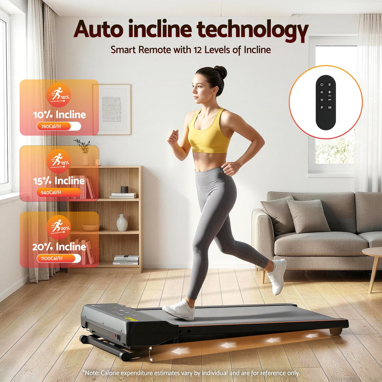 Everfit 3 in 1 Walking Pad Treadmill 20% Auto Incline Under Desk Treadmills for Home Gym With 40cm Wide Belt