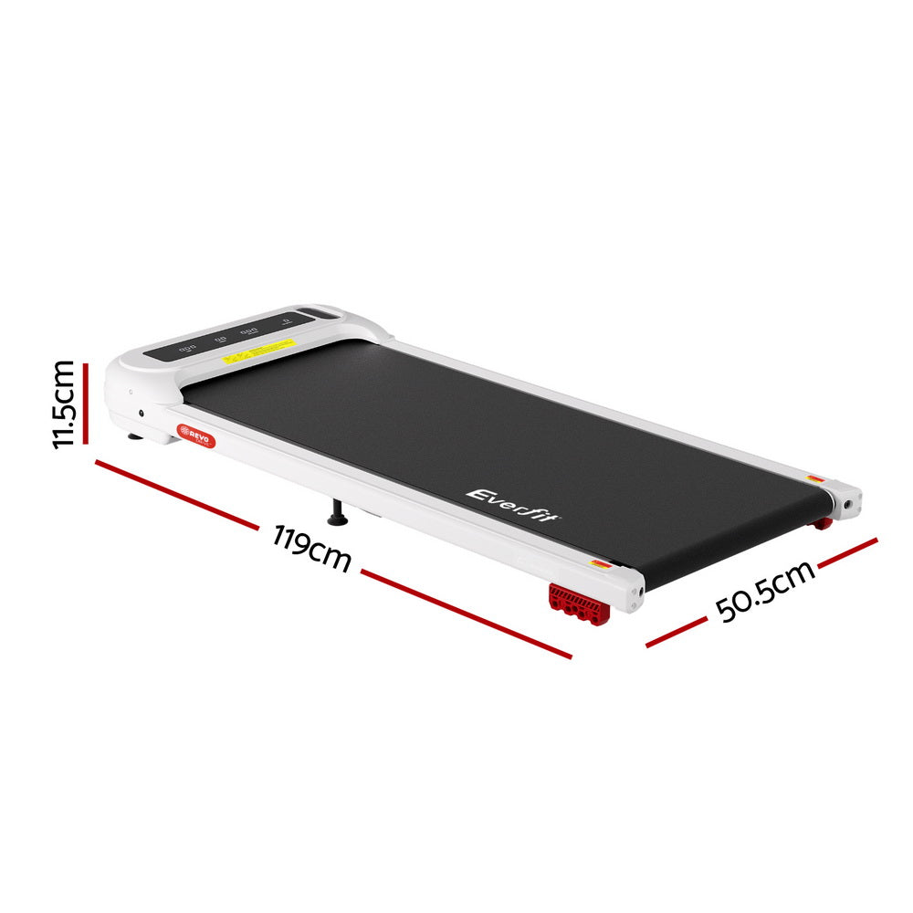 Everfit Treadmill Electric Walking Pad with Incline Under Desk Home Gym White-1