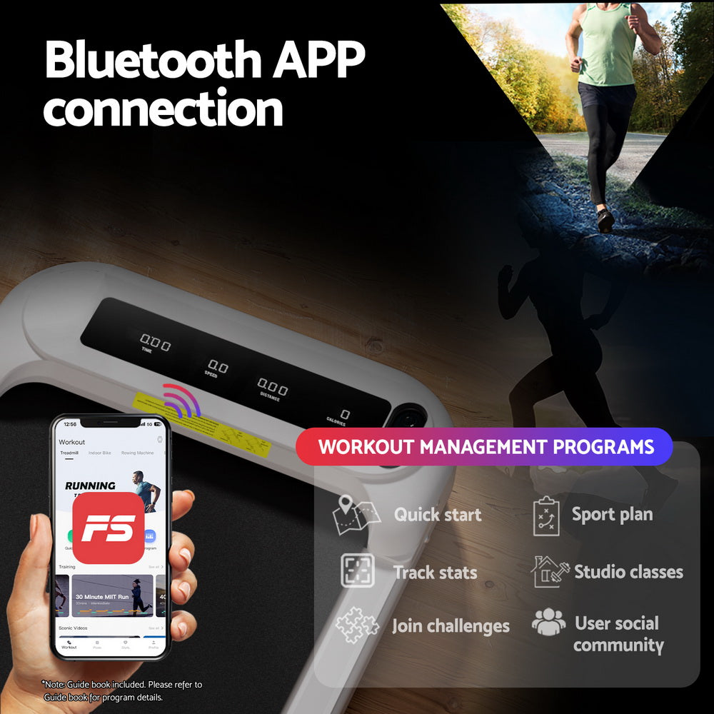 Everfit Treadmill Electric Walking Pad with Incline Under Desk Home Gym White-5