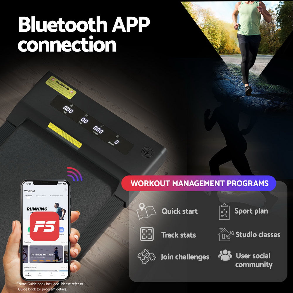 Everfit Treadmill Electric Walking Pad Under Desk Home Gym Fitness 400mm Black-4