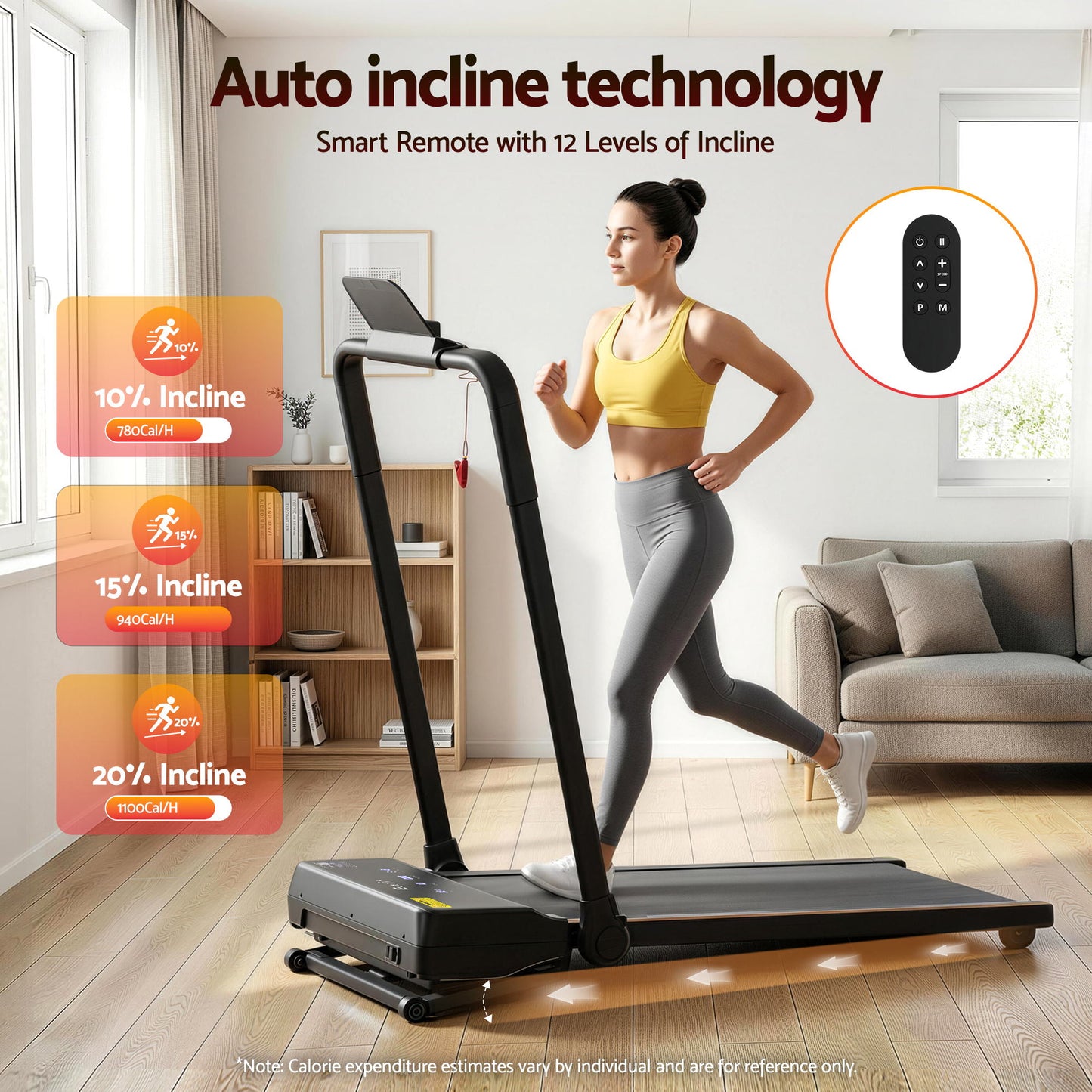 Everfit 3 in 1 Walking Pad Treadmill 20% Auto Incline Under Desk Foldable Treadmills for Home With 40cm Wide Belt