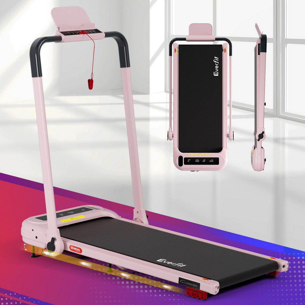 Everfit Treadmill Electric Walking Pad with Incline Foldable for Home Gym Pink-6