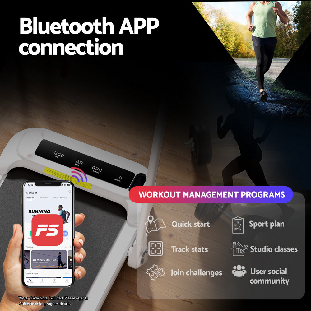 Everfit Treadmill Electric Walking Pad with Incline Foldable for Home Gym White-5