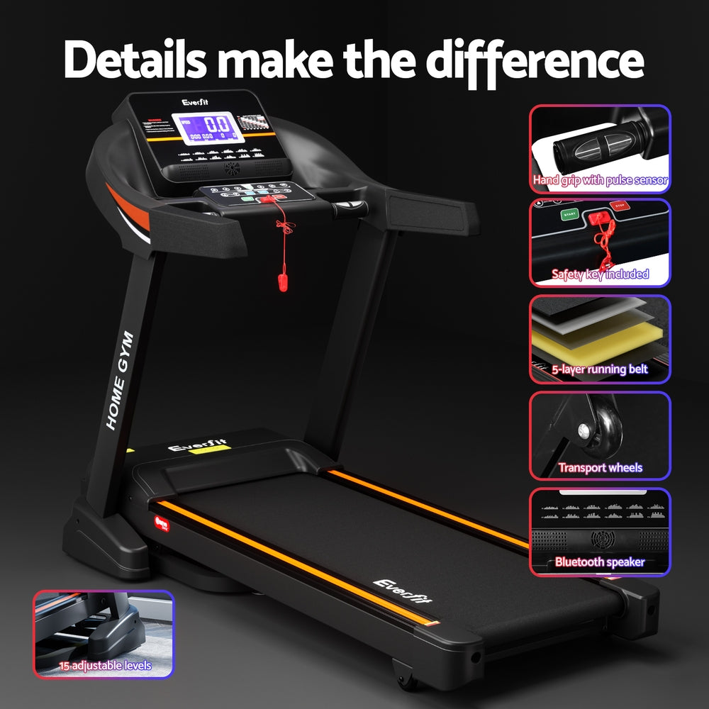 Everfit Treadmill Electric Auto Incline Home Gym Fitness Exercise Machine 490mm-5