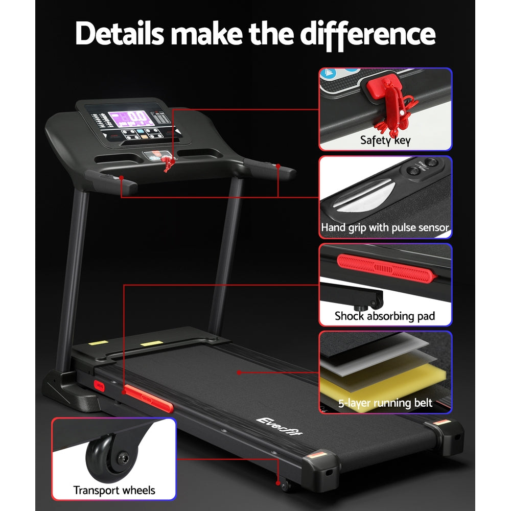 Everfit Treadmill Electric Auto Incline Home Gym Fitness Exercise Machine 520mm-5