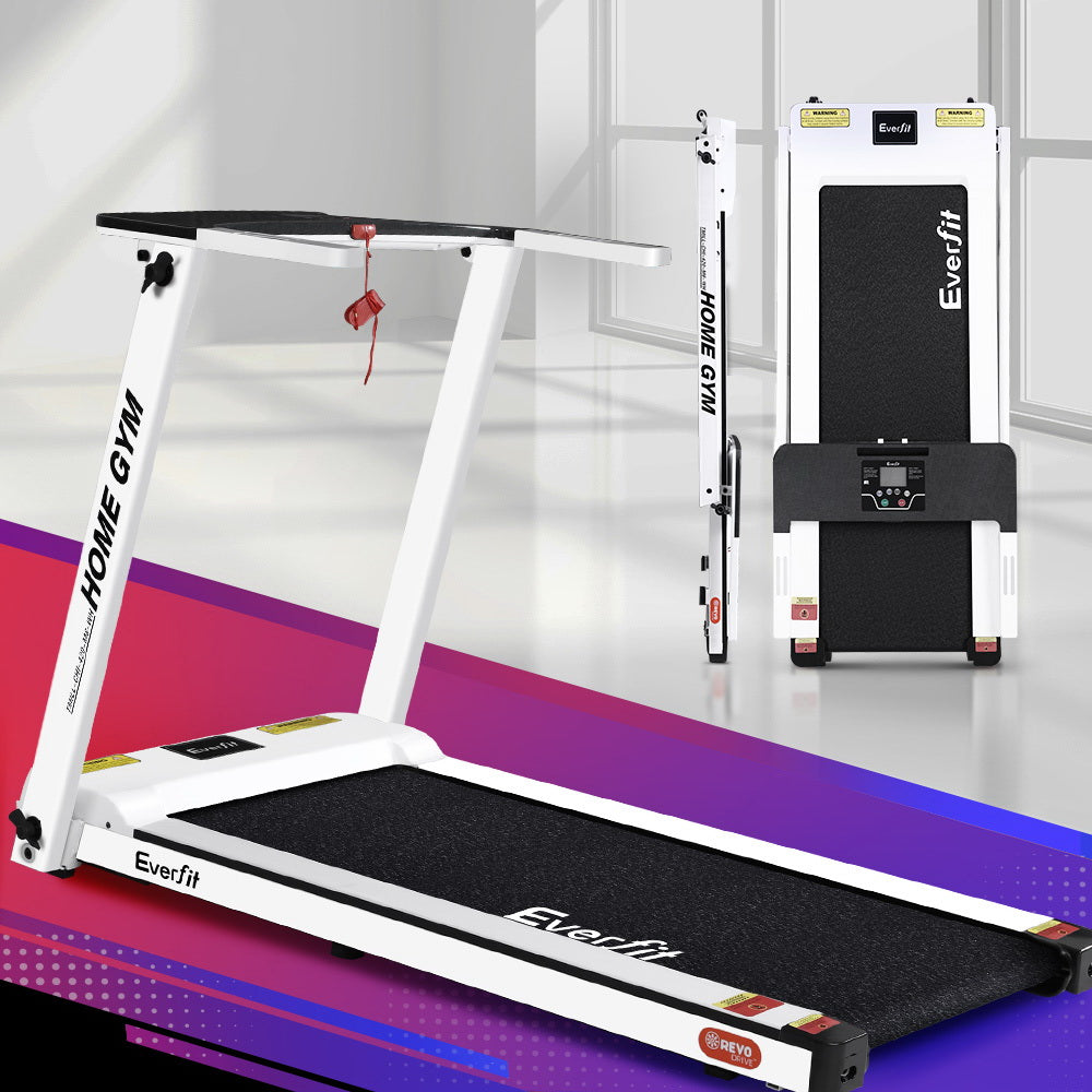 Everfit Treadmill Electric Home Gym Fitness Exercise Fully Foldable 420mm White-6