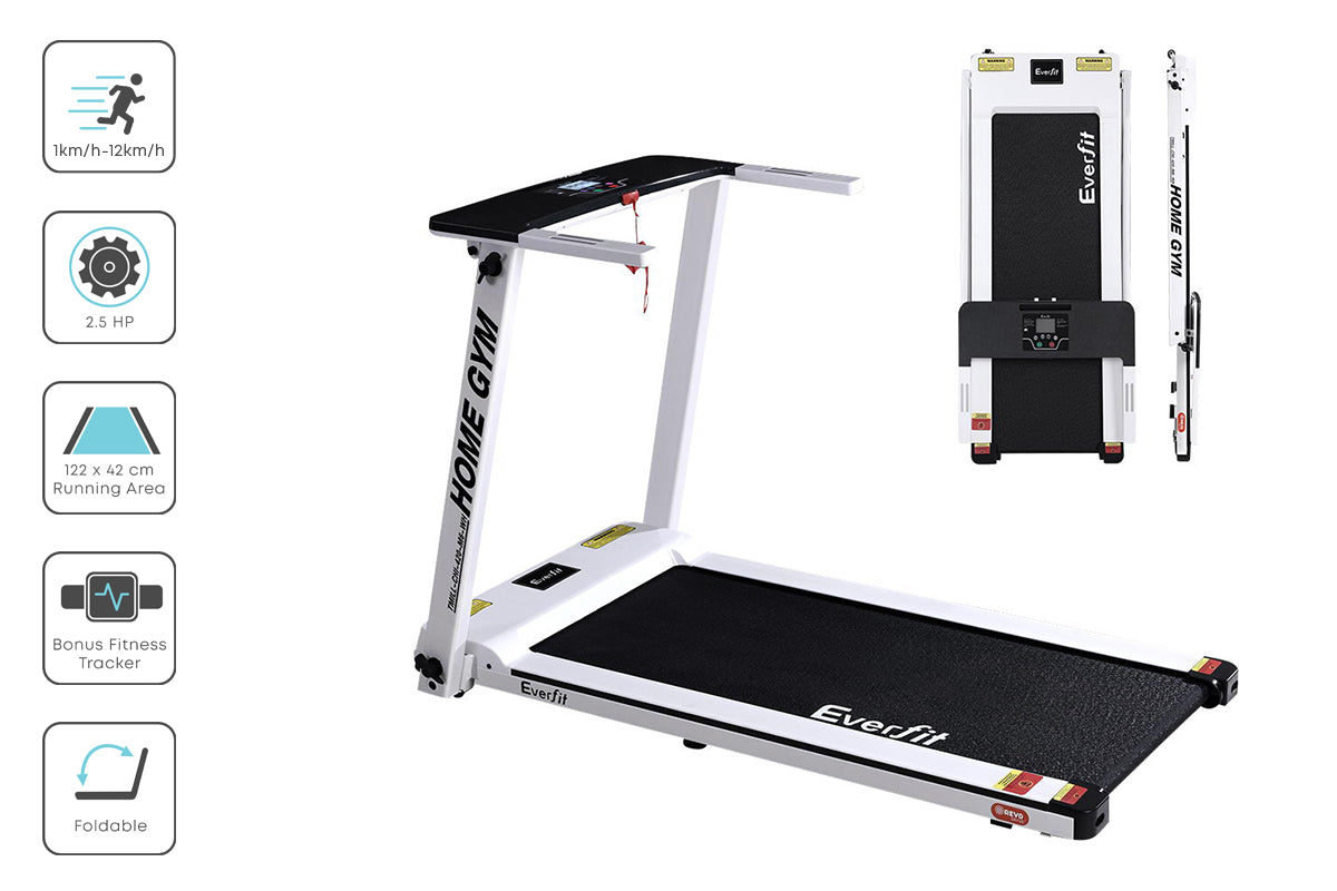 Everfit Treadmill Electric Home Gym Fitness Exercise Fully Foldable 420mm White-7