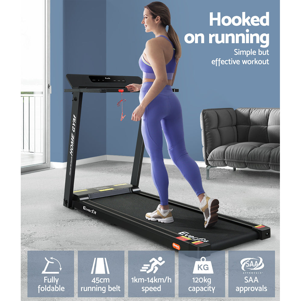 Everfit Treadmill Electric Home Gym Fitness Exercise Fully Foldable 450mm Black-5