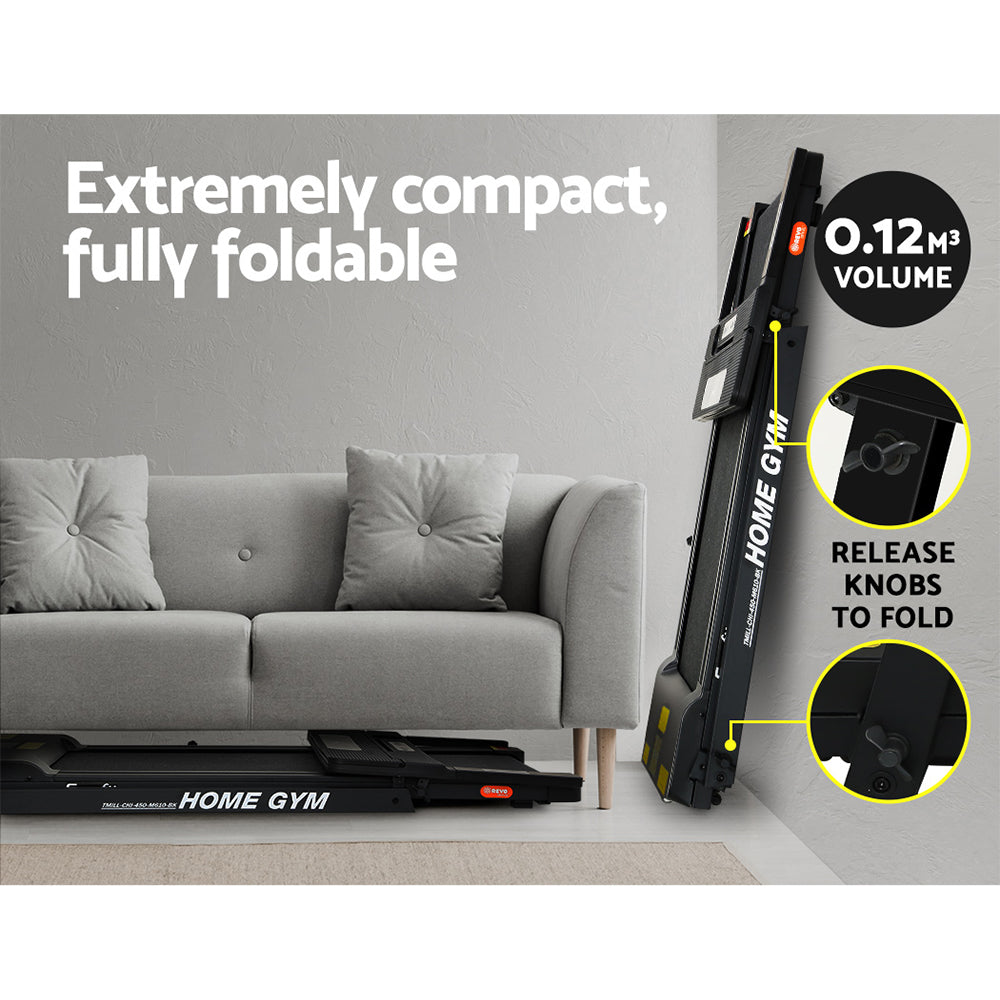 Everfit Treadmill Electric Home Gym Fitness Exercise Fully Foldable 450mm Black-6