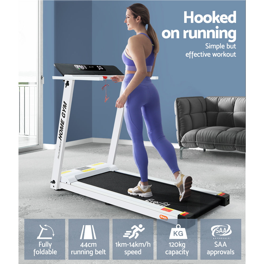 Everfit Treadmill Electric Home Gym Fitness Exercise Fully Foldable 450mm White-5