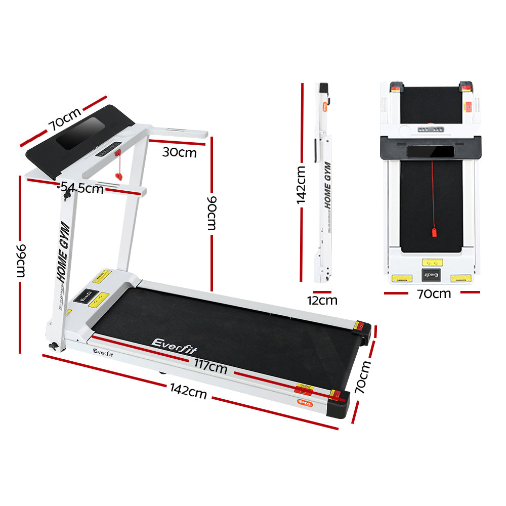 Everfit Treadmill Electric Home Gym Fitness Exercise Fully Foldable 450mm White-1