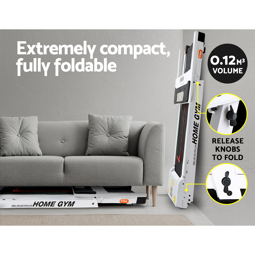 Everfit Treadmill Electric Home Gym Fitness Exercise Fully Foldable 450mm White-6