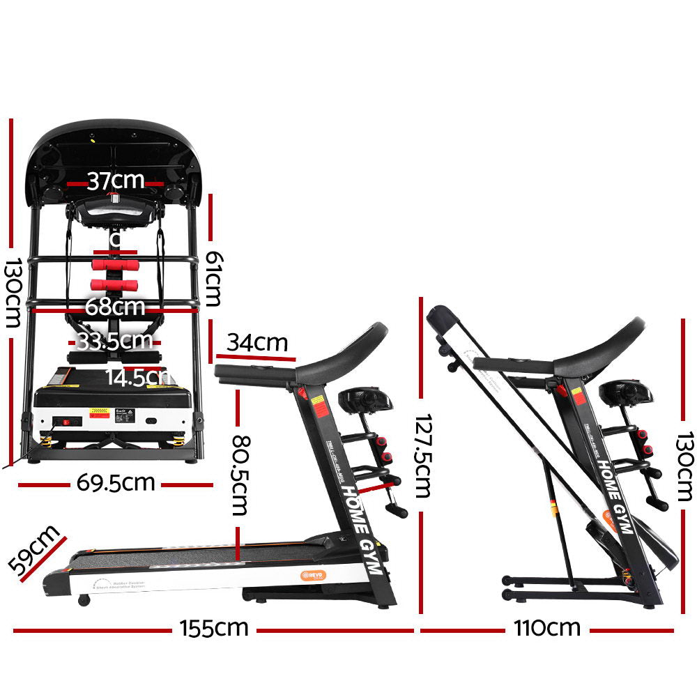 Everfit Treadmill Electric Home Gym Fitness Exercise Machine w/ Massager 450mm-1